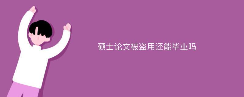 硕士论文被盗用还能毕业吗