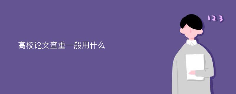 高校论文查重一般用什么